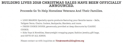 We Are Building Lives Christmas Warehouse Sale