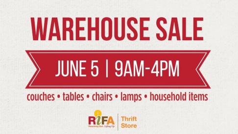 RIFA Thrift Store Warehouse Sale