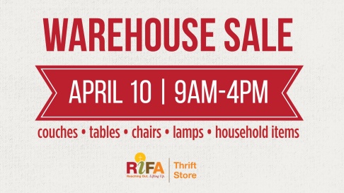 RIFA Thrift Store Warehouse Sale