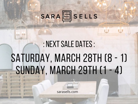 Sara Sells March Warehouse Sale
