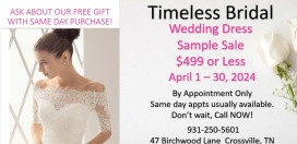 Timeless Bridal Sample Sale